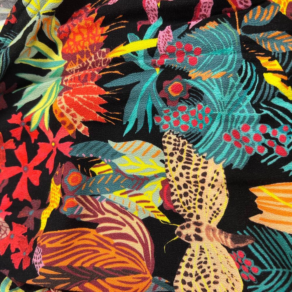 Michelle Morin Anthropologie Colorful Floral Surplice Tie Waist Blouse Size S - Picture 7 of 12